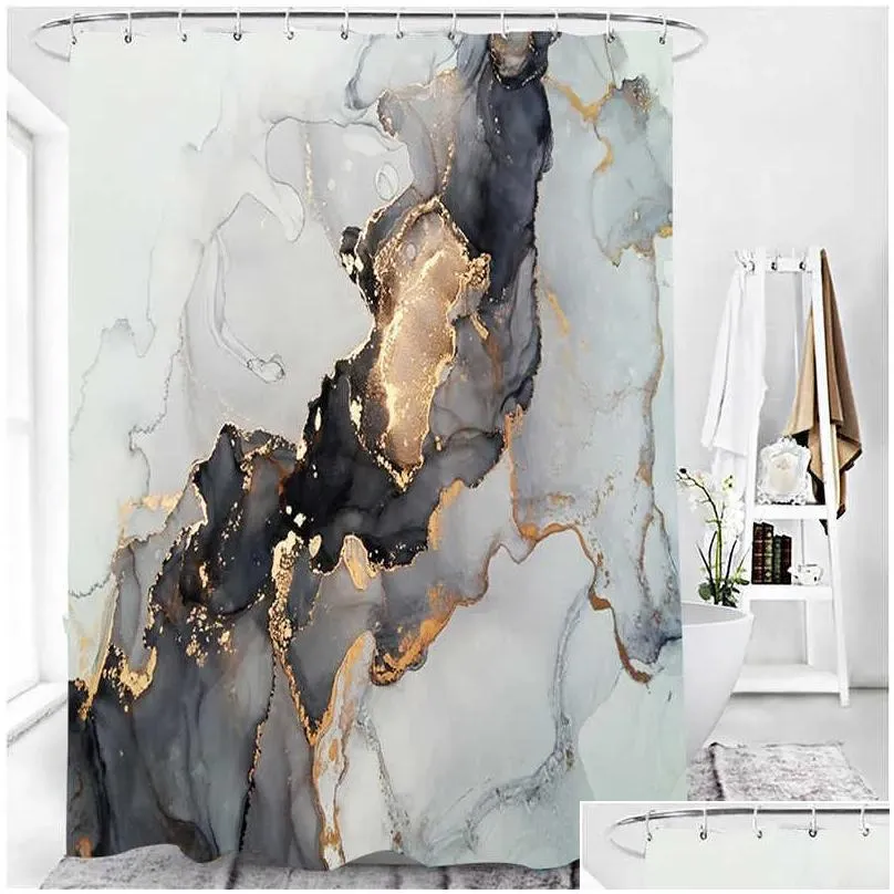 Shower Curtains 3D Print Elegant Oil Painting Shower Curtain Waterproof Curtains In The Bathroom With Hook Set Soft Bath Mat Toilet Ca Dhcp9