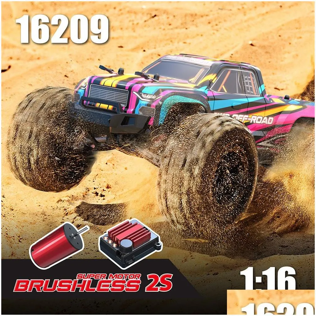 Electric/Rc Car Mjx Hyper Go 16208 16210 Remote Control 2.4G 1/16 Brushless Rc Hobby Vehicle 68Kmh High-Speed Off-Road Drop Delivery Dhite