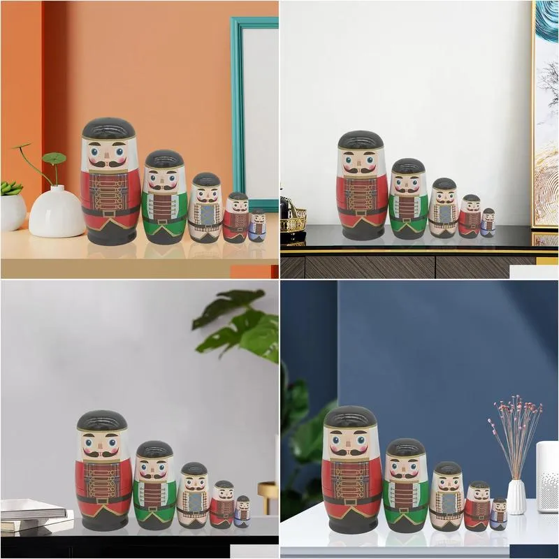 Dolls 5Pcs Cute Matryoshka Decoration Russian Nesting For Ing Gift Home 231031 Drop Delivery Dhrbl