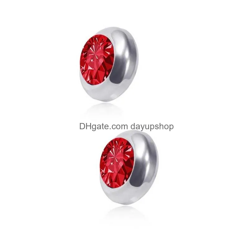 Clip-On & Screw Back Update Magnetic Clip On Diamond Earrrings Screw Back No Hole Stainless Steel Ear Rings Allergy Fashion Jewelry F Dhk5Y