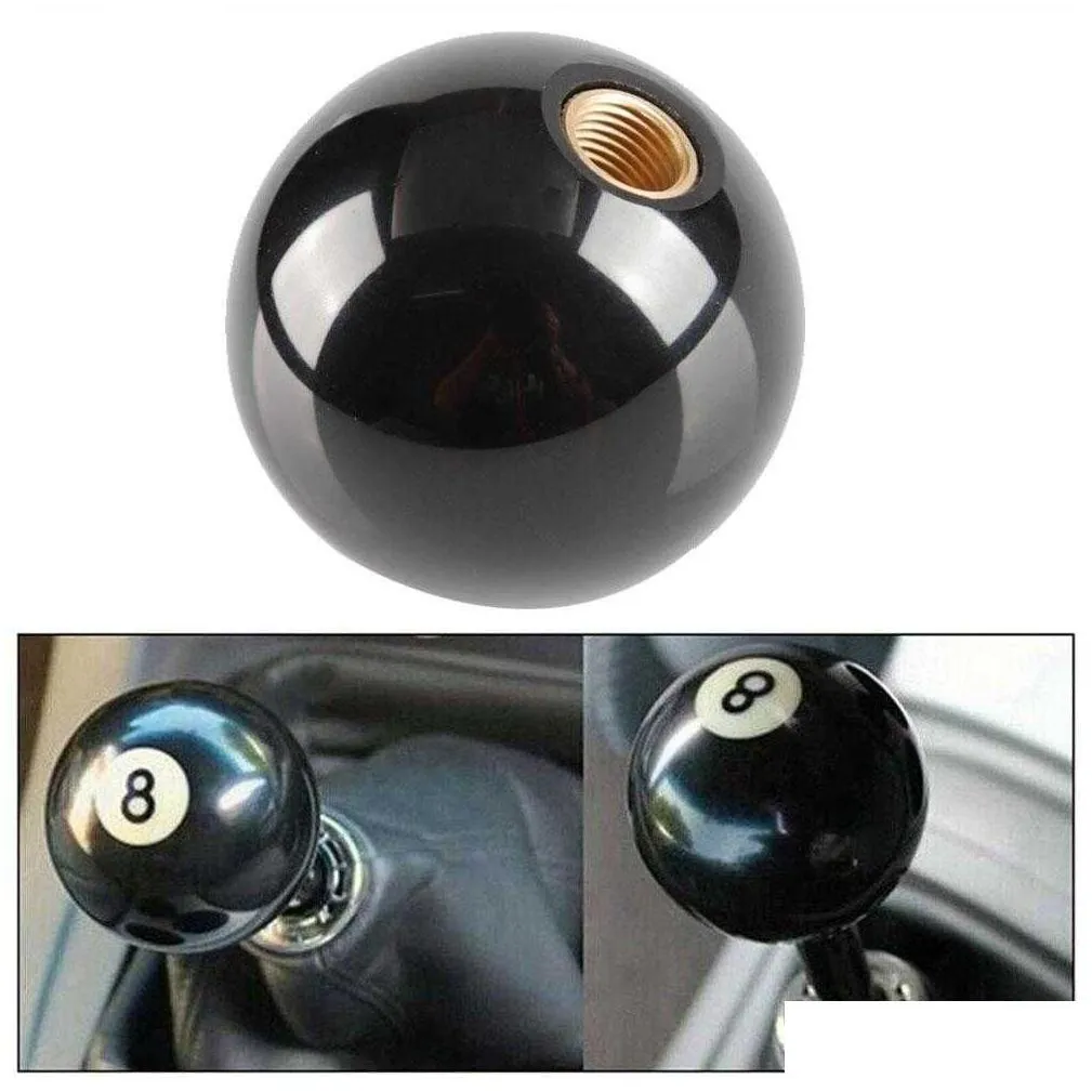 Shift Knob New Black 8 Ball Gear Knob Short Shifter For Car Acrylic With M8 M10 Threaded Drop Delivery Automobiles Motorcycles Auto Pa Dhbyo