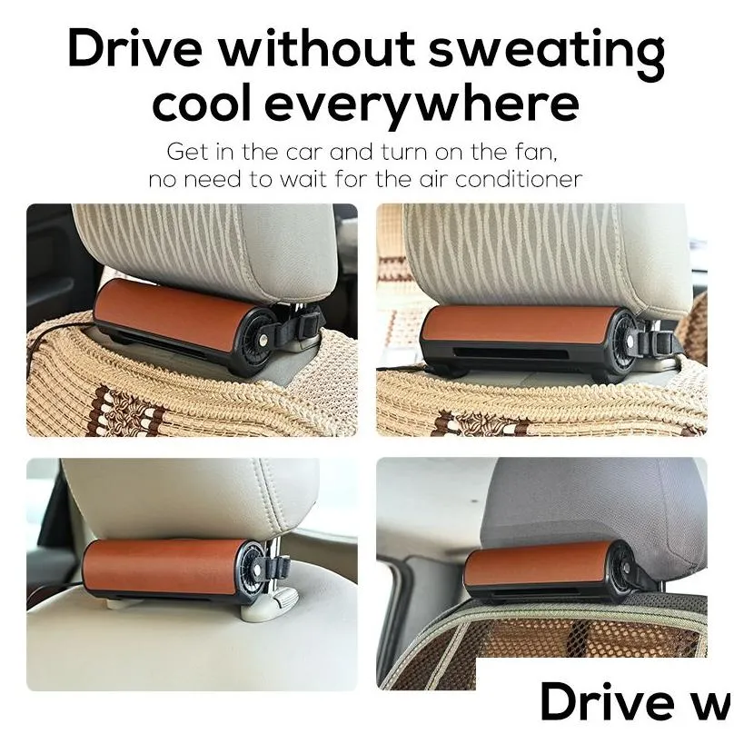 Other Auto Parts New Car Interior Rear Headrest Fan Usb Plug In Seat Wind Power Up To Low Noise Creative Summer Drop Delivery Automobi Dhzhf