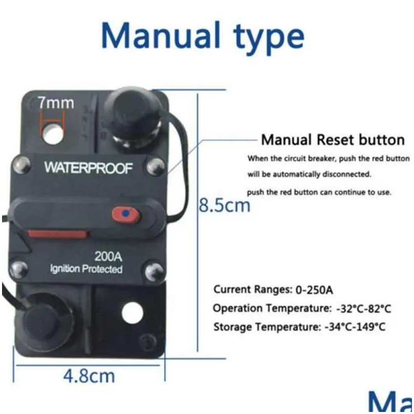 Other Interior Accessories New Brand 30A 40A 50A 60A 70A 80A 100A 120A 150A 200A 250A 300A Amp Circuit Breaker Fuse Reset 12-48V Dc Ca Dhiy3