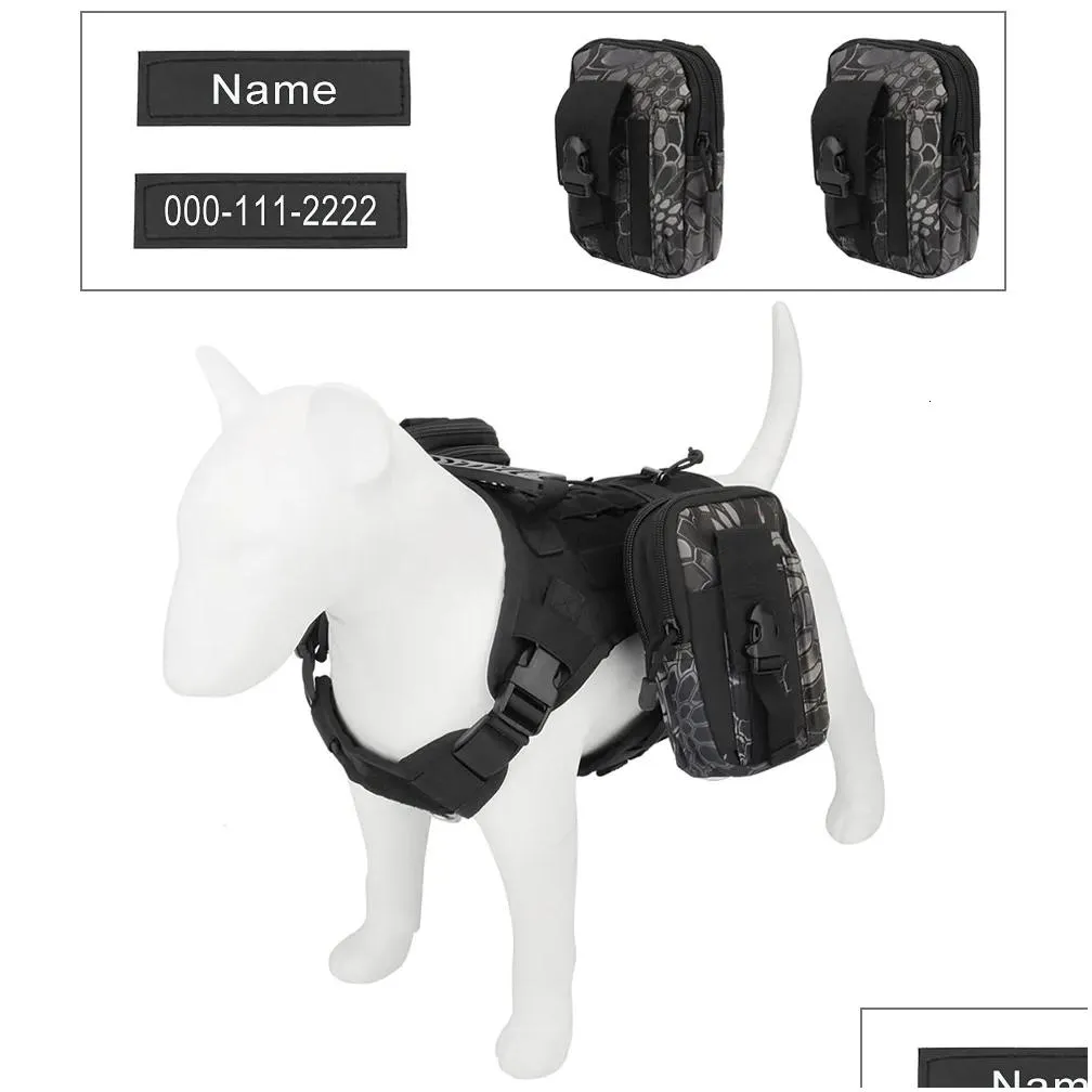 Dog Collars & Leashes Dog Collars Leashes Personalized Name Harness Customized Phone Breathable Adjustable Pet For Medium Large Chest Dhxzo