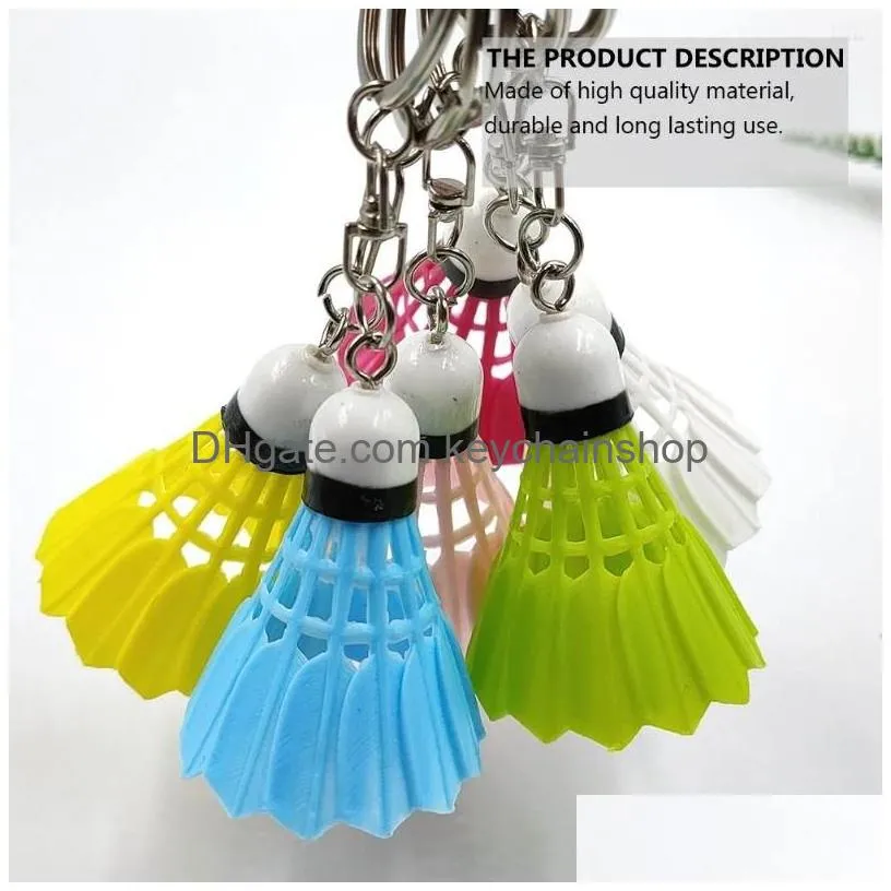 Keychains & Lanyards Keychains 6 Pcs Badminton Pendant Car Key Holder Shape Bag Hanging Football Metal Ring Drop Delivery Fashion Acc Dhbrs