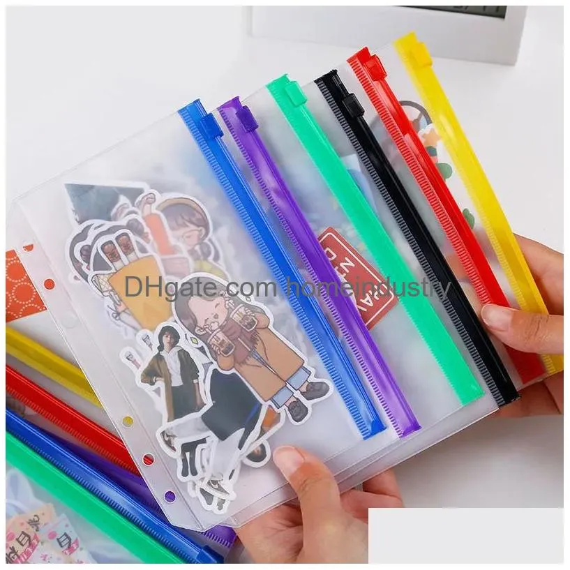 Notepads Wholesale A6 Glitter Pu Leather Binder Budget Envelope Planner Organizer System With Clear Zipper Pockets Expense Sheets 2207 Dhhma