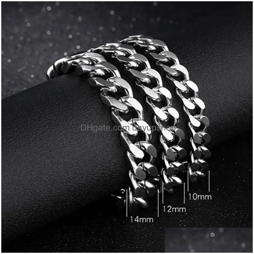 Chain Stainless Steel Snake Bone Chain Bracelet Gold Hip Hop Cuban Link Bracelets For Women Men Fashion Jewelry Drop Delivery Jewelry Dhvac