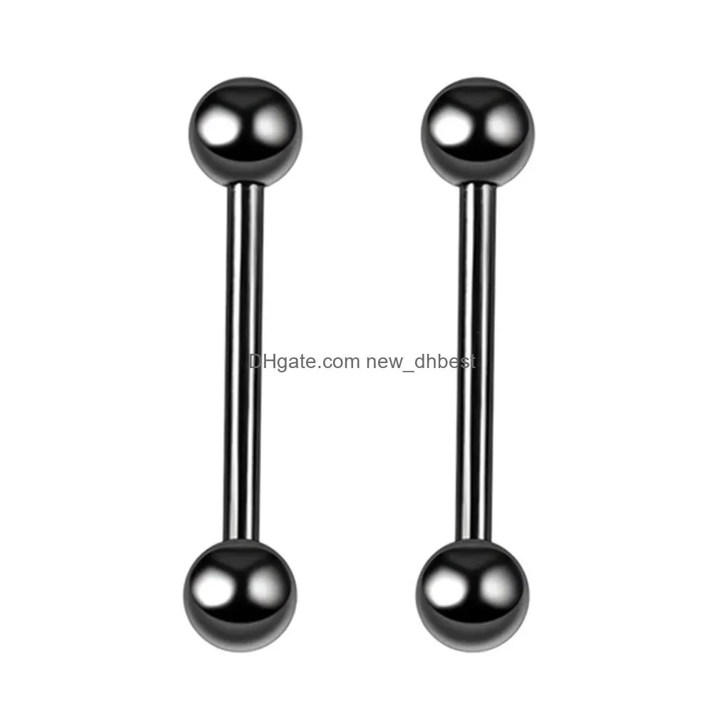 Tongue Rings 10 Pcs/Lot Tongue Piercing 316L Surgical Steel Industrial Barbell Lip Stud Bar Tragus Cartilage Earring Body Jewelry Dro Dh2Uw