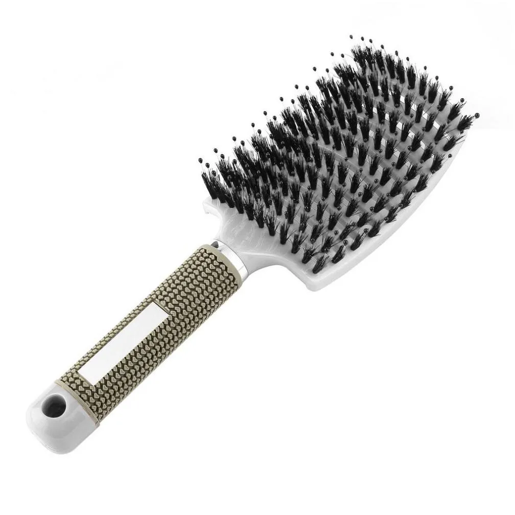 Hair Brushes Pro Hair Scalp Mas Comb Hairbrush Bristle Nylon Women Wet Curly De Brush For Salon Hairdressing Styling Drop Delivery Hai Dhhkw
