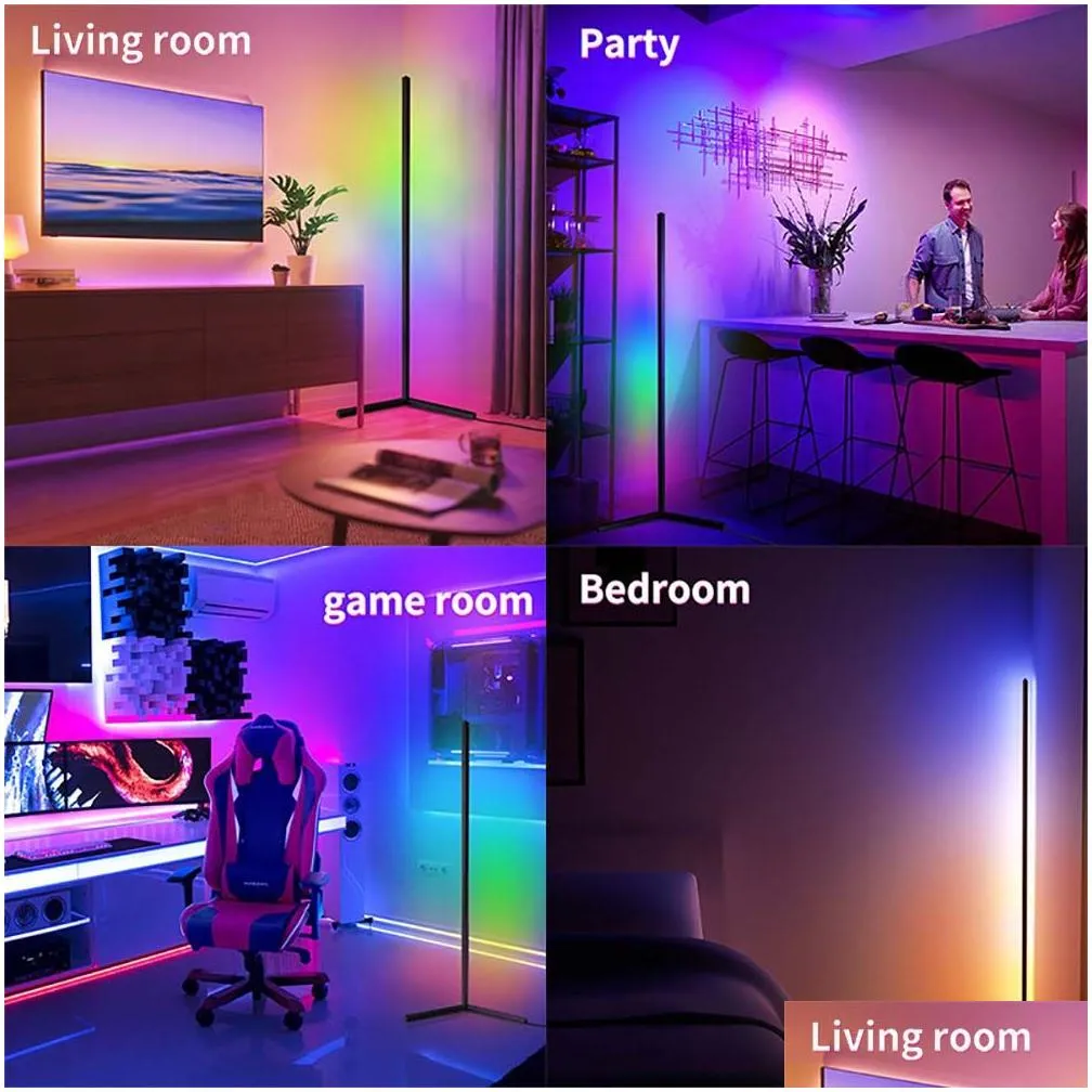 Floor Lamps Rgb Bedroom Led Atmosphere Night Lamp Light Living Rom Decor Indoor Standing For Home Decoration8705772 Drop Delivery Dhrog