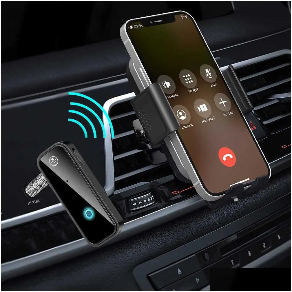 Car Bluetooth Kit New Bluetooth 5.0 Transmitter Receiver 2 In1 Wireless Adapter 3.5Mm O Stereo Aux For Music Hands Headset Drop Delive Dhcw8