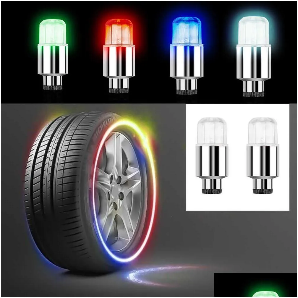 Motorcycle Lighting New 1 Pair Car Motorcycle Wheel Caps Decoration Lights For Tire Hub Bicycle Deco Led Closed Vae Accessories Drop D Dhitf