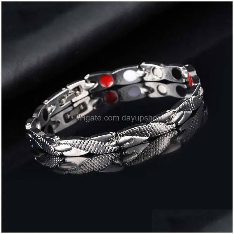 Bangle Update Dragon Scales Magnets Bracelet Bangle Cuff Women Mens Bracelets Wristband Fashion Jewelry Drop Delivery Jewelry Bracele Dh5Mv