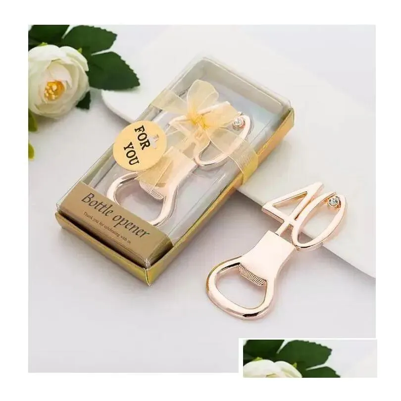 Openers Creative Number Bottle Opener Shower Box Packaging Wedding Gift Beer Wine Kitched Accessories Bar Tools Drop Delivery Home Gar Dhefu