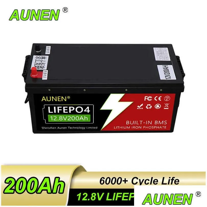 Batteries Factory Direct Lifepo4 12V Battery 12V200Ah With Blue Tooth Lithium Ion For Home Appliances/Pltaic Energy Storage Drop Deliv Dh43H