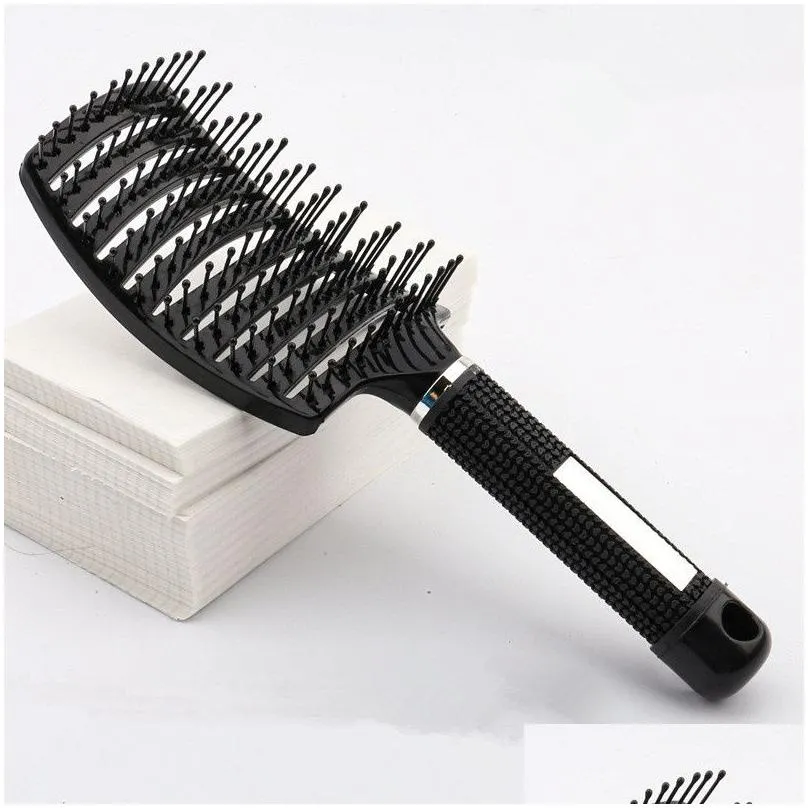 Hair Brushes Ship Wholesales Women Hair Scalp Mas Comb Bristle Nylon Hairbrush Wet Curly De Hairs Brushes For Salon Hairdressing Styli Dhnqe