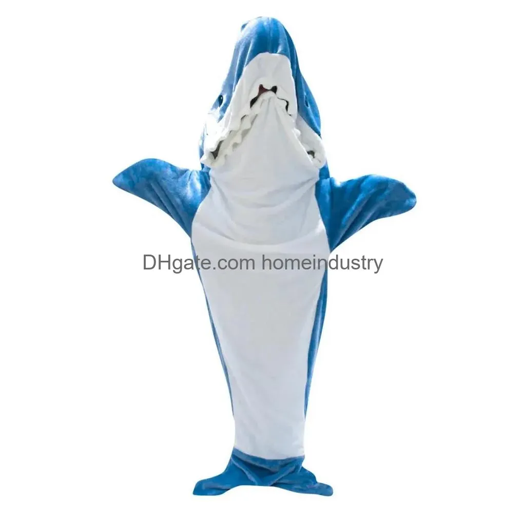 Blanket Adt Throw Animal Onesie Wearable Shark Oversized Hooded Flannel Tail Hoodie Mtiuse Nap For Warming 231123 Drop Delivery Dhljt