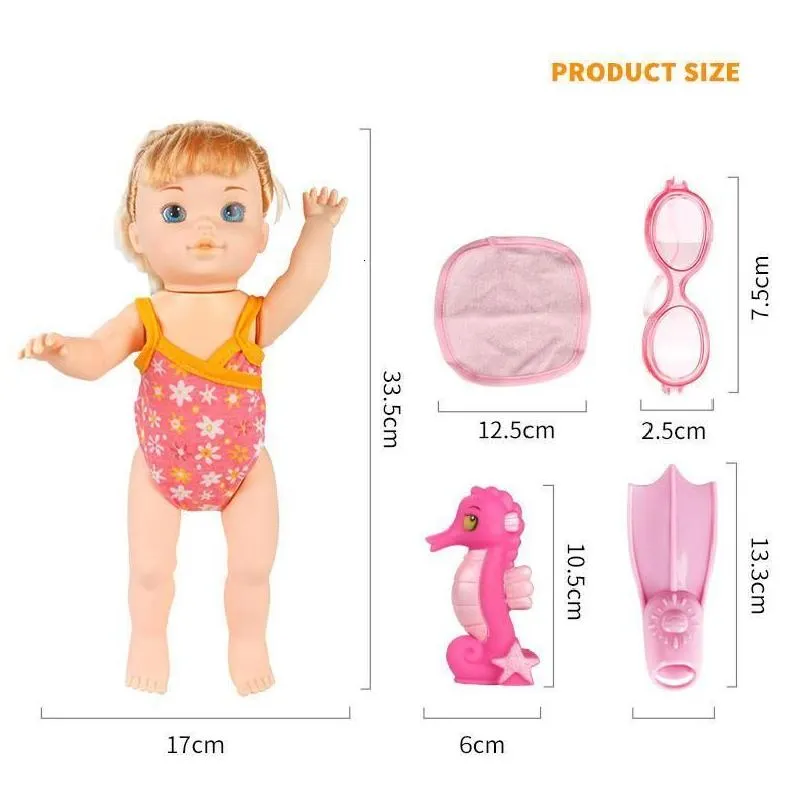 Bath Toys Baby Swimming Doll Waterproof Pool Water Games Partner Education Smart Electric Joint Movable Kid Girl Boys Drop Delivery Dhe8F