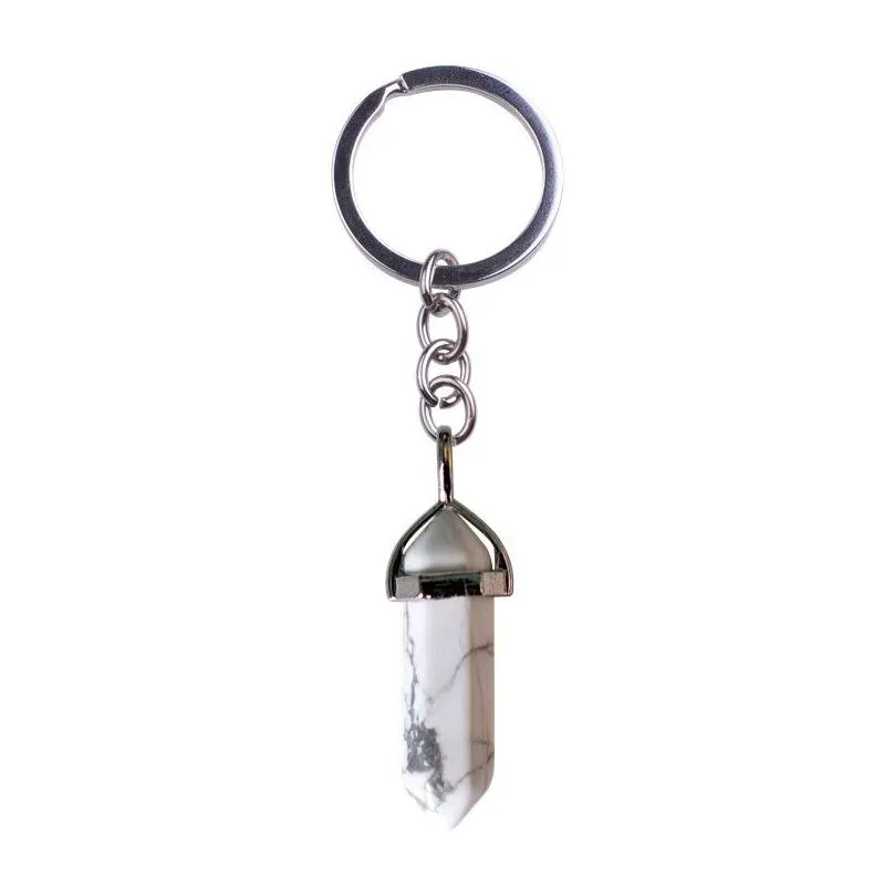 Key Rings Charms Natural Stone Key Rings Keyring Fashion Keyholder Boho Jewelry Car Keychain For Drop Delivery Jewelry Dhpeq