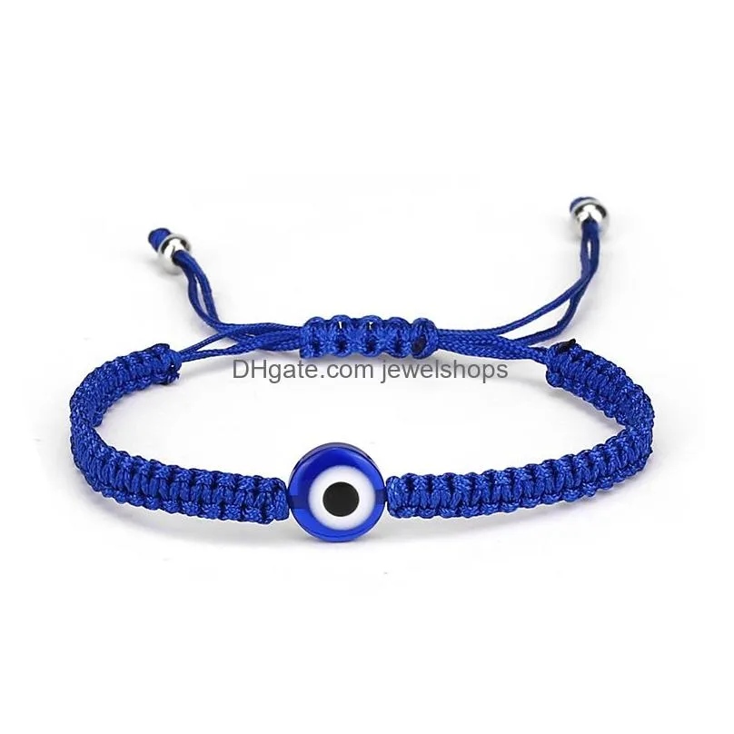 Charm Bracelets New Blue Evil Eye Charm Braided Rope Chains Bracelets For Women Men Turtle Elephant Hamsa Hand Red String Bangle Fash Dhle4