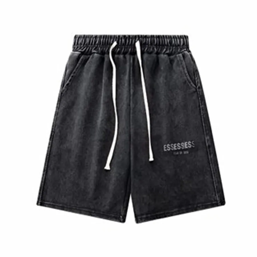 Designer Men's Shorts Summer American Street Washed Old Shorts Elastic Lacing High Quality Black Beach Swimming Pants Letter Print