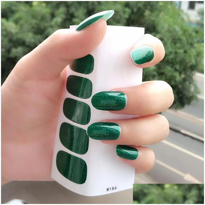 Stickers & Decals Pure Color Nail Wrap Diy Decals Plain Decor Stickers Art Sticker Set Minimalist Nails Strip Solid Hz0044 Drop Delive Dhtfw