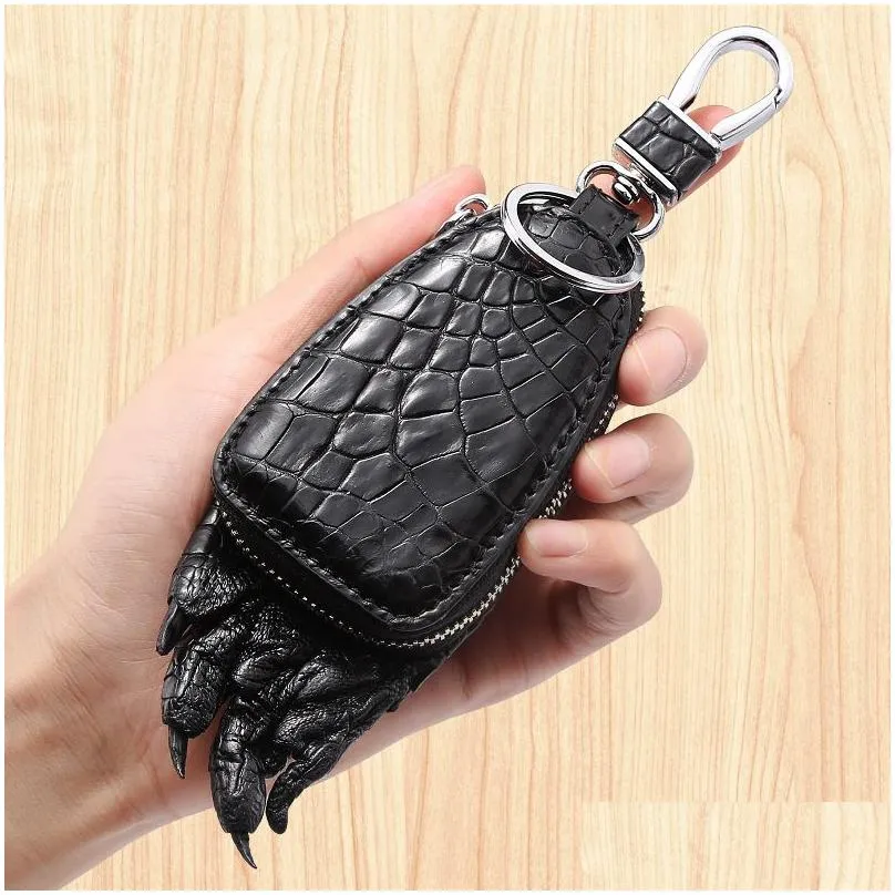 Key Rings Genuine Leather Key Chains Rings Clogodile Paw Bag Decoration Car Keychains Holder Sier Metal Backpack Handbag Pendant Keyr Dhpb0