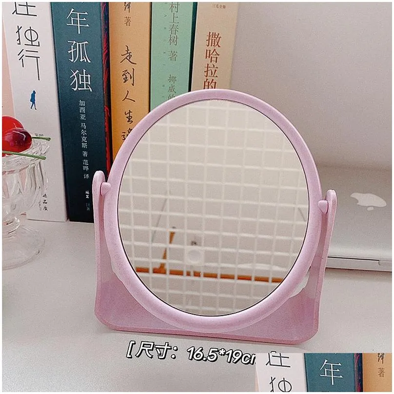 Compact Mirrors Wg Ins Makeup Doublesided Kawaii Desktop Can Stand Dormitory Large Student Dressing Mirror1974527 Drop Delivery Health Dhcrb