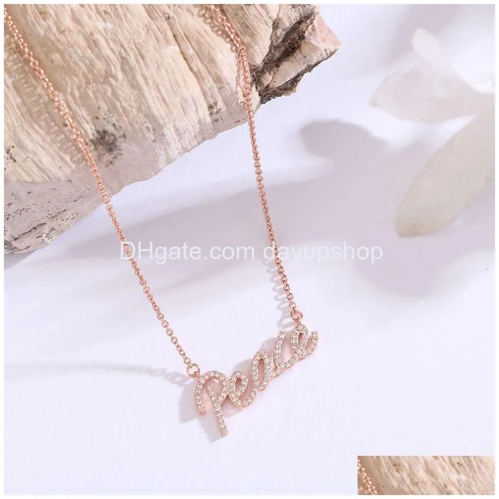 Pendant Necklaces T Jia Di Necklace Boutique Jewelry Valentines Day Gift Letter Pendant Advanced Design Sense Temperament Drop Deliver Dhgzm