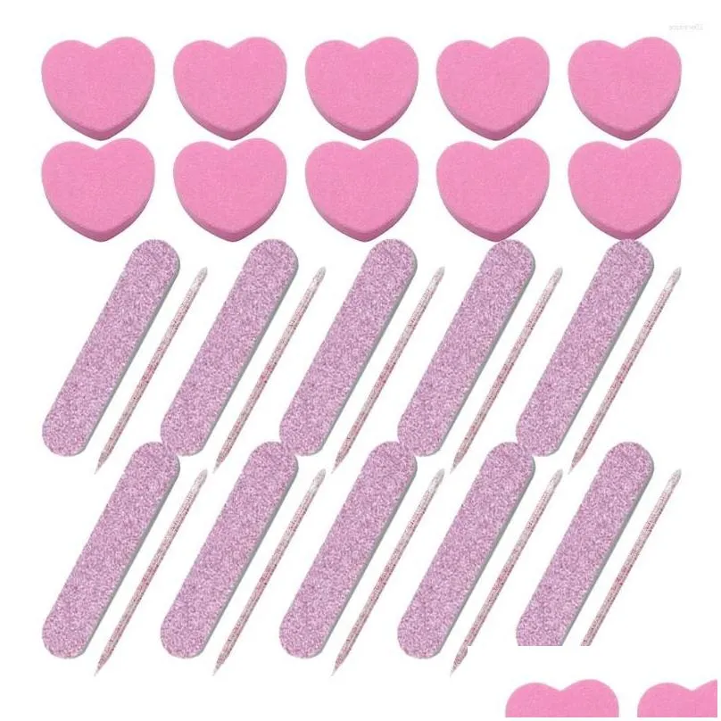 Nail Art Kits 20 Sets Kit Polishing Strips Files Toolkit Block Sticks Manicure Sponge Drop Delivery Dhbsu