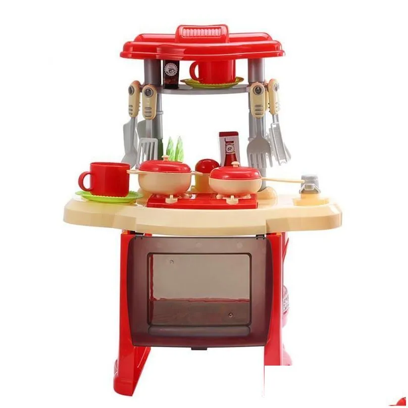 Kitchens & Play Food Kids Pretend Play Simation Kitchen Toys Set Cooking Game Miniature Food Mini Cookware Music Light Model Lj201211 Dhdyb