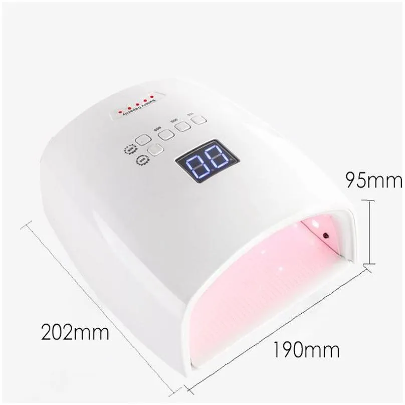 Nail Dryers Battery Powered 48W Rechargeable Lamp Cordless Manicure Dryer Led Light For S Wireless Uv 230323 Drop Delivery Dhrjs