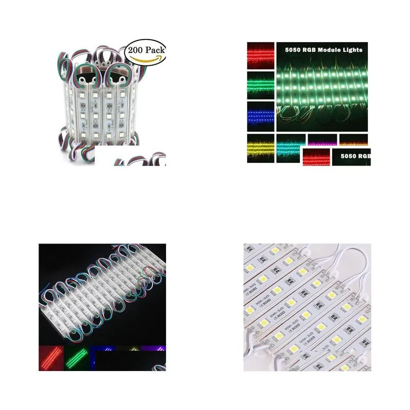 Led Modules 20Pcsstring 3 Led 5050 Smd Mode Rgb Waterproof Light Lamp Strip Dc 12V Advertise 400Pcs4492238 Drop Delivery Lights Lighti Dhrl1