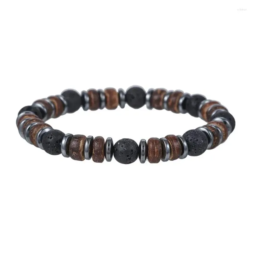 Beaded Strand Coconut Shell Wood Chip Natural Stone Bracelets For Women Men Fashion Jewelry Beaded Bracelet Birthday Gift Loved Ones Dhaef