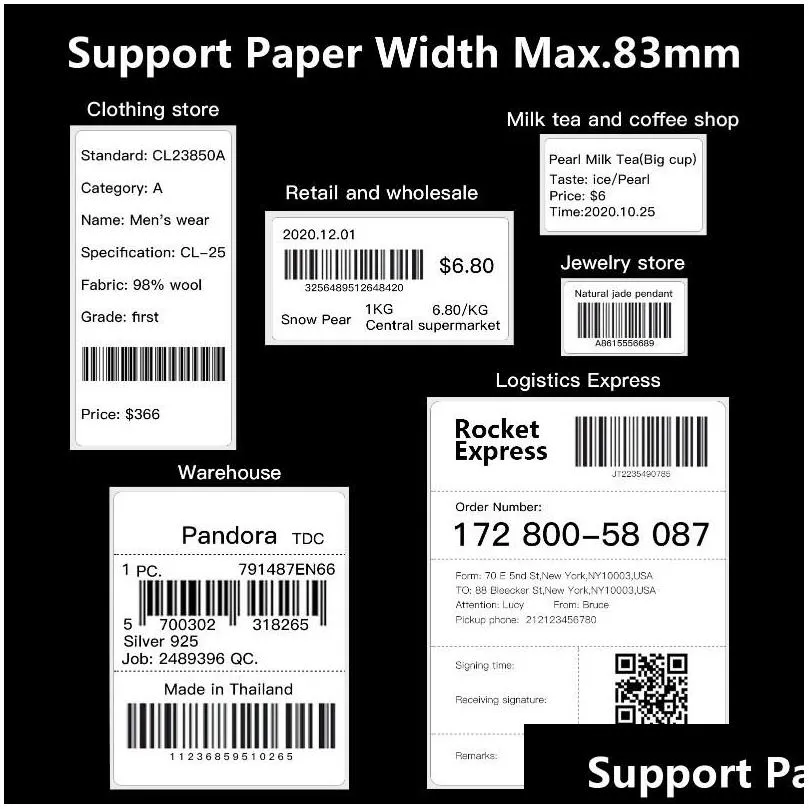 Printers Desktop 180Mm/S High Speed Usb Thermal Printer Label Maker Sticker Max.8M Paper Width For Express Drop Delivery Computers Net Dhsny