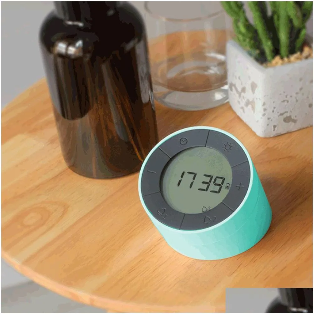 Night Lights Brelong Rechargeable Dual-Use Sensor Night Light Combination Alarm Clock Dimmable Atmosphere White 1 Pc Drop Delivery Lig Dhdyk