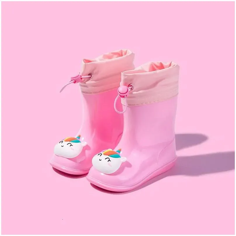 Boots Non-Slip Childrens Rain Girls Baby Bundle Mouth Cute Water Shoes Waterproof Kids Boys Rubber 231019 Drop Delivery Dhkjv