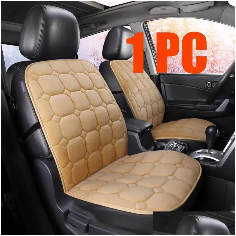 Other Interior Accessories New P Car Seat Er Protector Warm Front With Backrest Non-Slip Cushion Pad Winter Interior Mat Drop Delivery Dhhvy