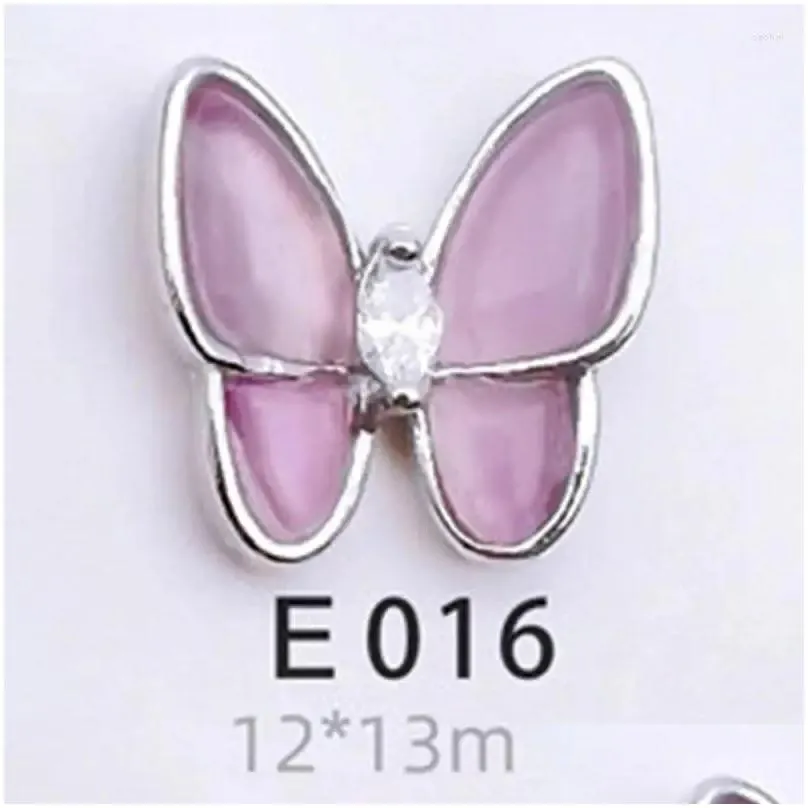 Nail Art Decorations Bag Alloy Zircon Butterfly Jewelry Rose Gold Sier 3D Cat Eye Stone Butterflies Accessories Drop Delivery Dhqbx