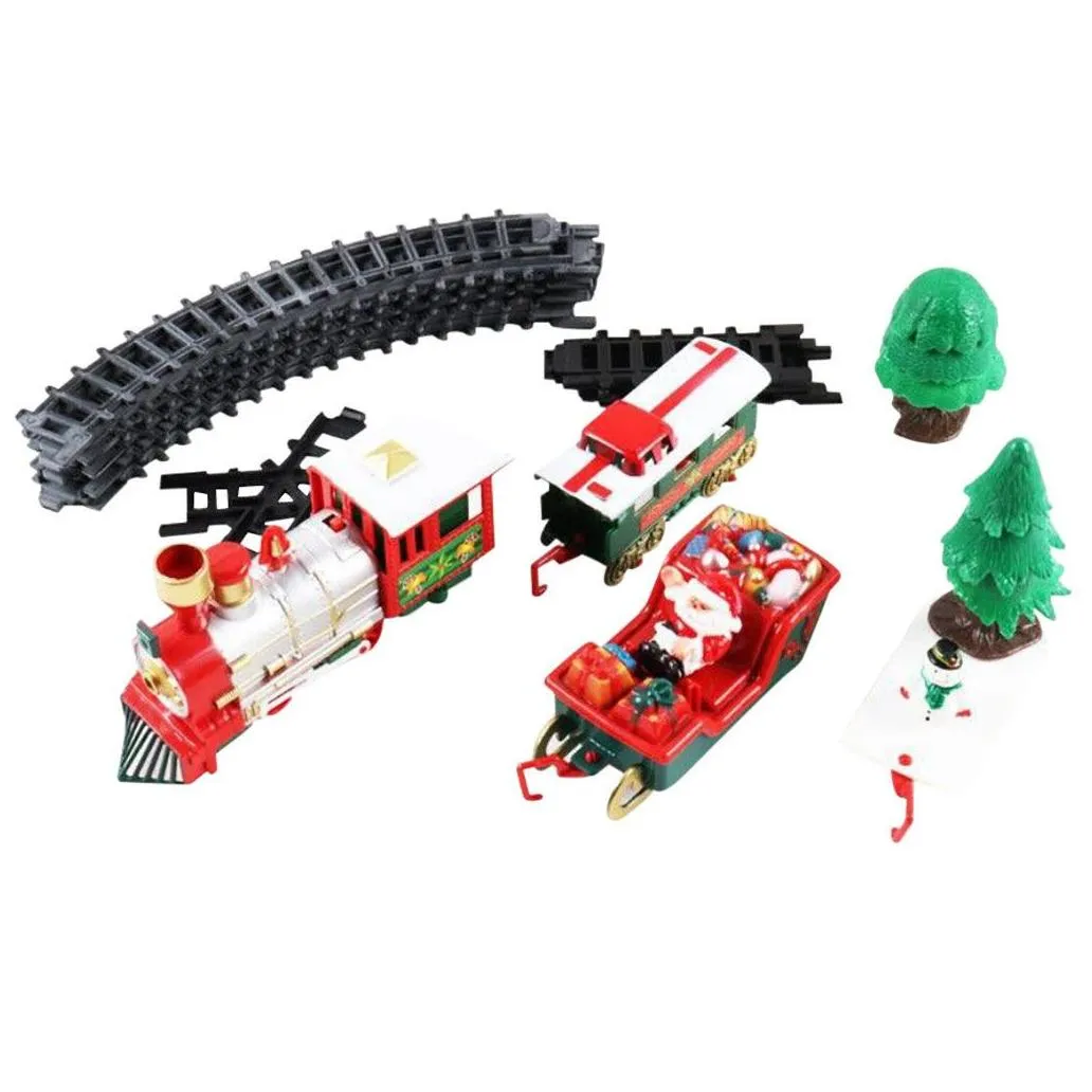 Christmas Decorations 40 Christmas Train Set With Lights And Sounds Railway Tracks Battery Operated Toys Xmas Gift For Kids Drop Deliv Dhapz