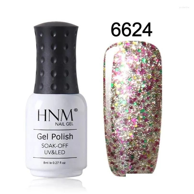 Nail Gel Hnm 8Ml Bling Starry Polish Uv Led Lamp Glitter Soak Off Semi Permanent Lacquer Sequins Art Lucky Varnish Base Top Drop Deli Dhicx