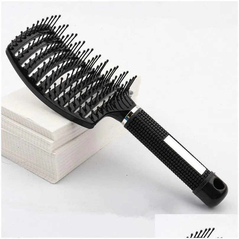 Hair Brushes 2021 Wholesales Women Hair Scalp Mas Comb Bristle Nylon Hairbrush Wet Curly De Hairs Brushes For Salon Hairdressing Styli Dhwq4
