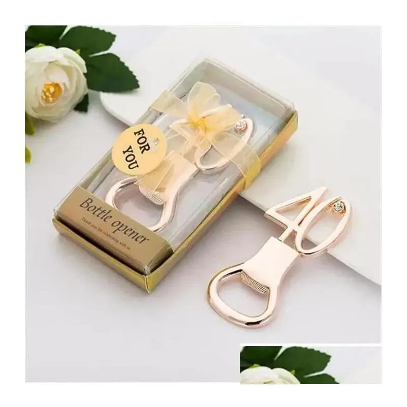 Openers Creative Number Bottle Opener Shower Box Packaging Wedding Gift Beer Wine Kitched Accessories Bar Tools Drop Delivery Home Gar Dhefu