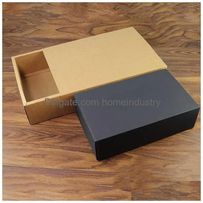 Gift Wrap 10Pcs/20Pcs Black And White Kraft Paper Gift Der Carton Used For Wedding Wrap Sliding Er Box 210724 Drop Delivery Home Garde Dhy4R