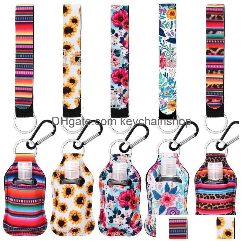 Keychains & Lanyards Pu Leather 30Ml Disposable Hand Sanitizer Bottle Holder Keychain Per Soap Holster Key Rings With Drop Delivery F Dhakx