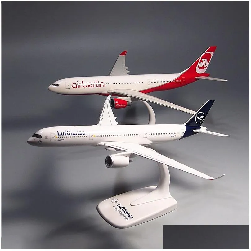 Aircraft Modle 1 200 A330-200 Berlin Airlines 250 A350 Lufthansa Skyup S7 Virgin Model Toy With Resin Base Assembly Drop Delivery Dhxm1
