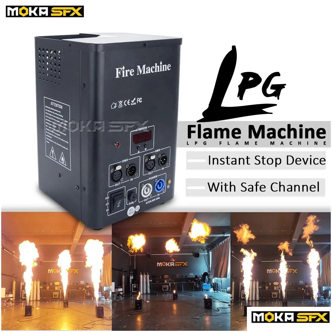 Other Stage Lighting Spain Stock Instant Stop Flame Projector Lcd Display Dj Hine With Safe Channel Fire In Stage Effect  Drop Deli Dholc