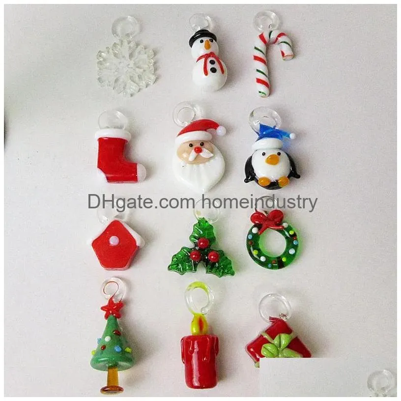 Decorative Objects & Figurines Handmade Murano Glass Crafts Figurines Ornaments Home Decor Simation Christmas Tree With 12 Pendant Acc Dhwdo