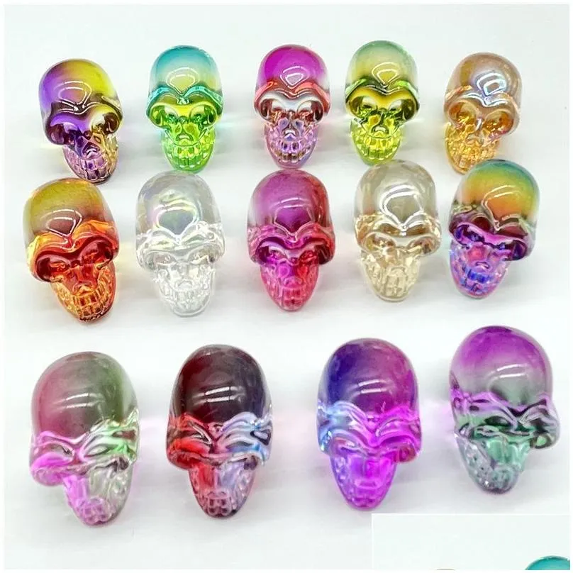 Glass Mini Wholesale Fashion Glass Skl Plating Crystal Rainbow Skeleton Charm Ornaments Jewelry Accessory Birthday Gift Drop Delivery Dhoin