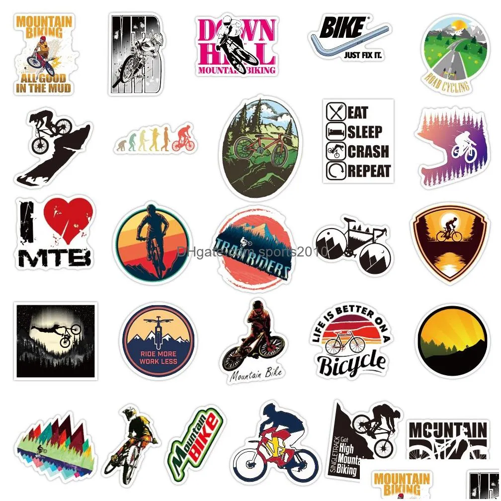 Car Stickers 50Pcs Mountain Bike Landscape Iti Sticker Pack For Trolley Phone Case Laptop Diy Water Cup Waterproof Decals Whole8067432 Dh0Pm